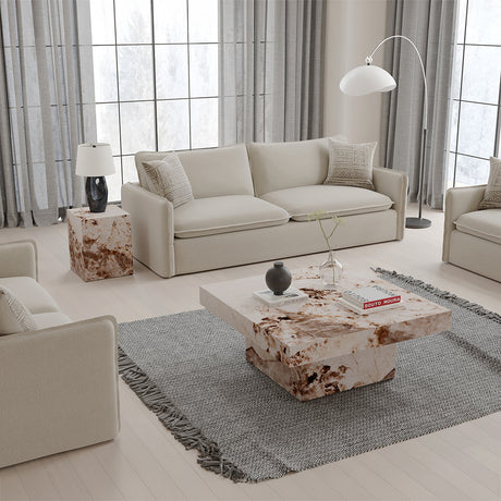 Fultan Engineered Stone Coffee Table - Ornate Home