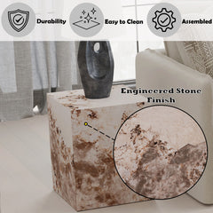 Fultan Engineered Stone End Table - Ornate Home