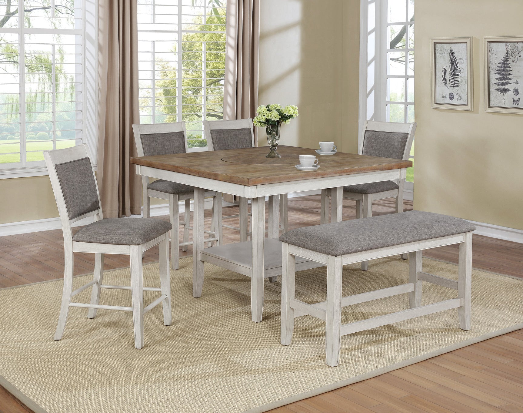 Fulton Chalk Gray Counter Height Chair (Set of 2) - Ornate Home