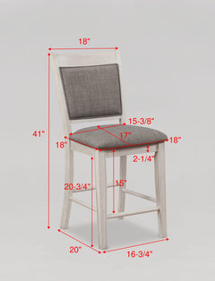 Fulton Chalk Gray Counter Height Chair (Set of 2) - Ornate Home