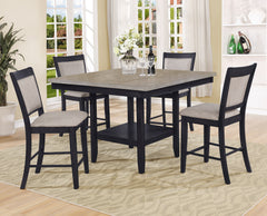 Fulton Charcoal/Light Gray Counter Height Dining Set - Ornate Home
