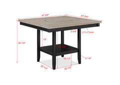Fulton Charcoal/Light Gray Counter Height Dining Set - Ornate Home