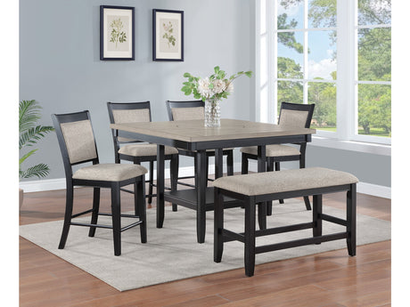 Fulton Charcoal/Light Gray Counter Height Dining Set - Ornate Home