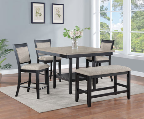 Fulton Charcoal/Light Gray Counter Height Dining Set - Ornate Home