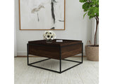 Fulton Dark Brown 30-inch Square Mango Wood Coffee Table - Ornate Home