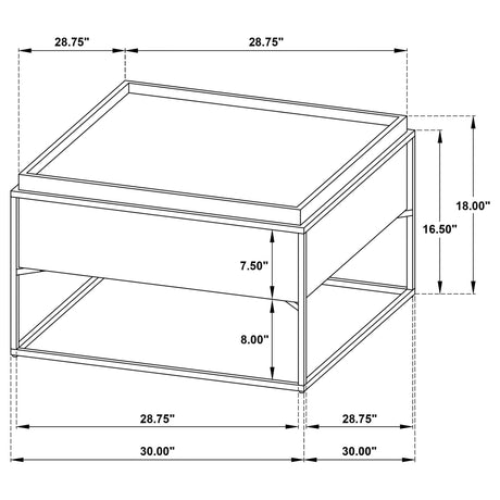Fulton Dark Brown 30-inch Square Mango Wood Coffee Table - Ornate Home