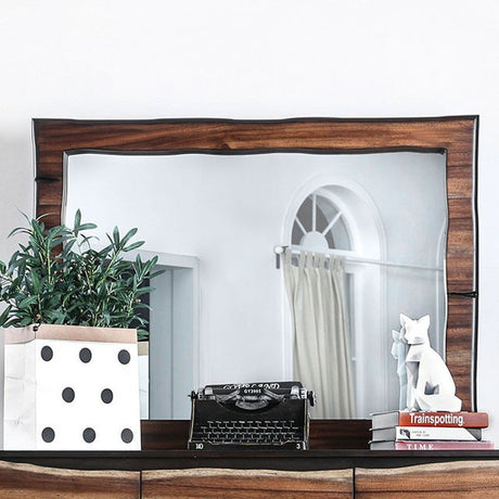 Fulton Dark Oak/Dark Walnut Mirror - Ornate Home