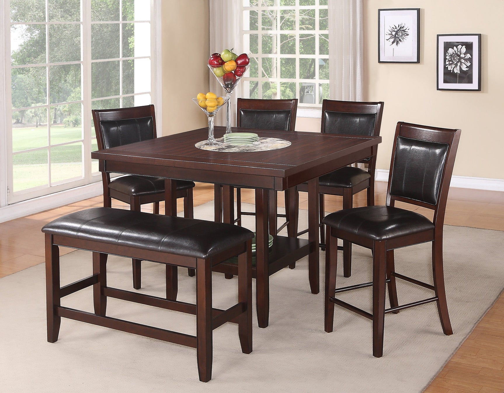 Fulton Espresso Counter Height Dining Bench - Ornate Home