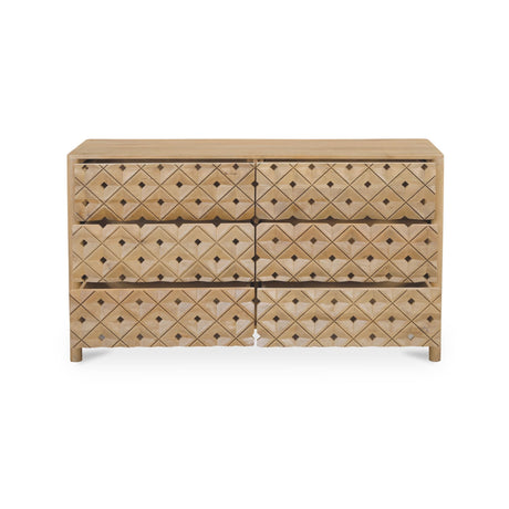 Fulton Natural 6 Drawer Dresser - Ornate Home