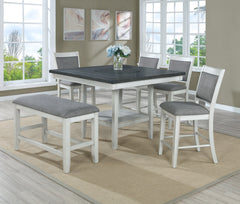 Fulton White Counter Height Dining Bench - Ornate Home