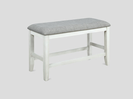 Fulton White Counter Height Dining Bench - Ornate Home