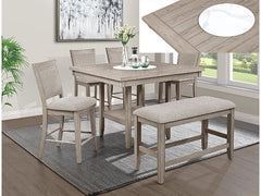 Fulton White Oak Counter Height Bench - Ornate Home
