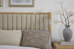 Furano Eastern King Upholstered Panel Bed in Ginger and Brun Boucle - Ornate Home