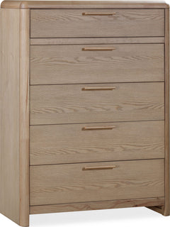 Furano Ginger Five Drawer Ash Wood Chest - Ornate Home