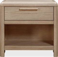 Furano Ginger One Drawer One Shelf Ash Wood Nightstand - Ornate Home