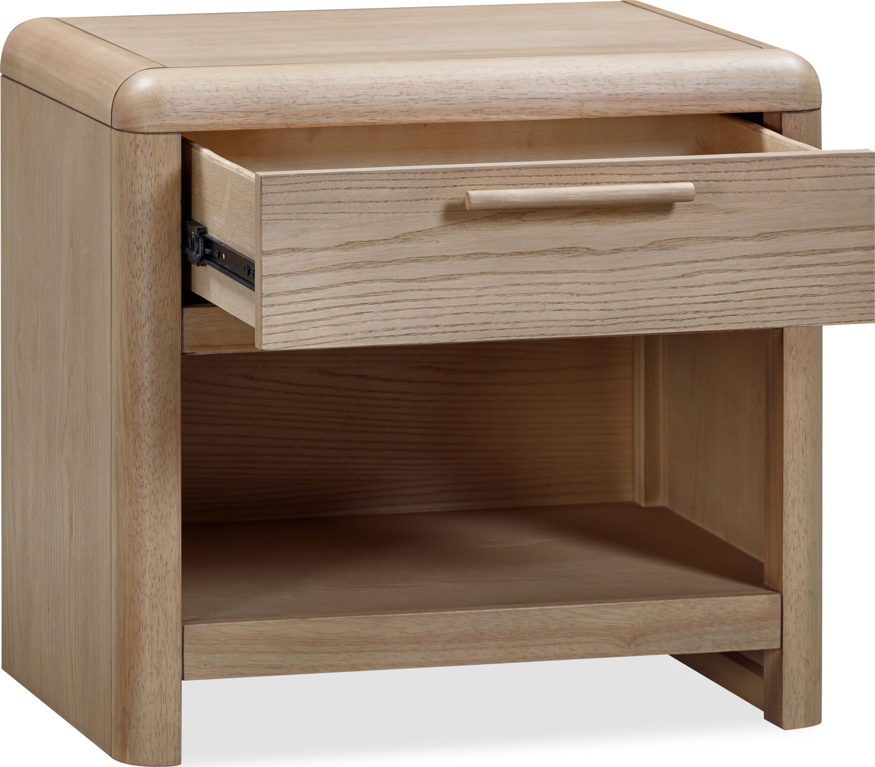 Furano Ginger One Drawer One Shelf Ash Wood Nightstand - Ornate Home