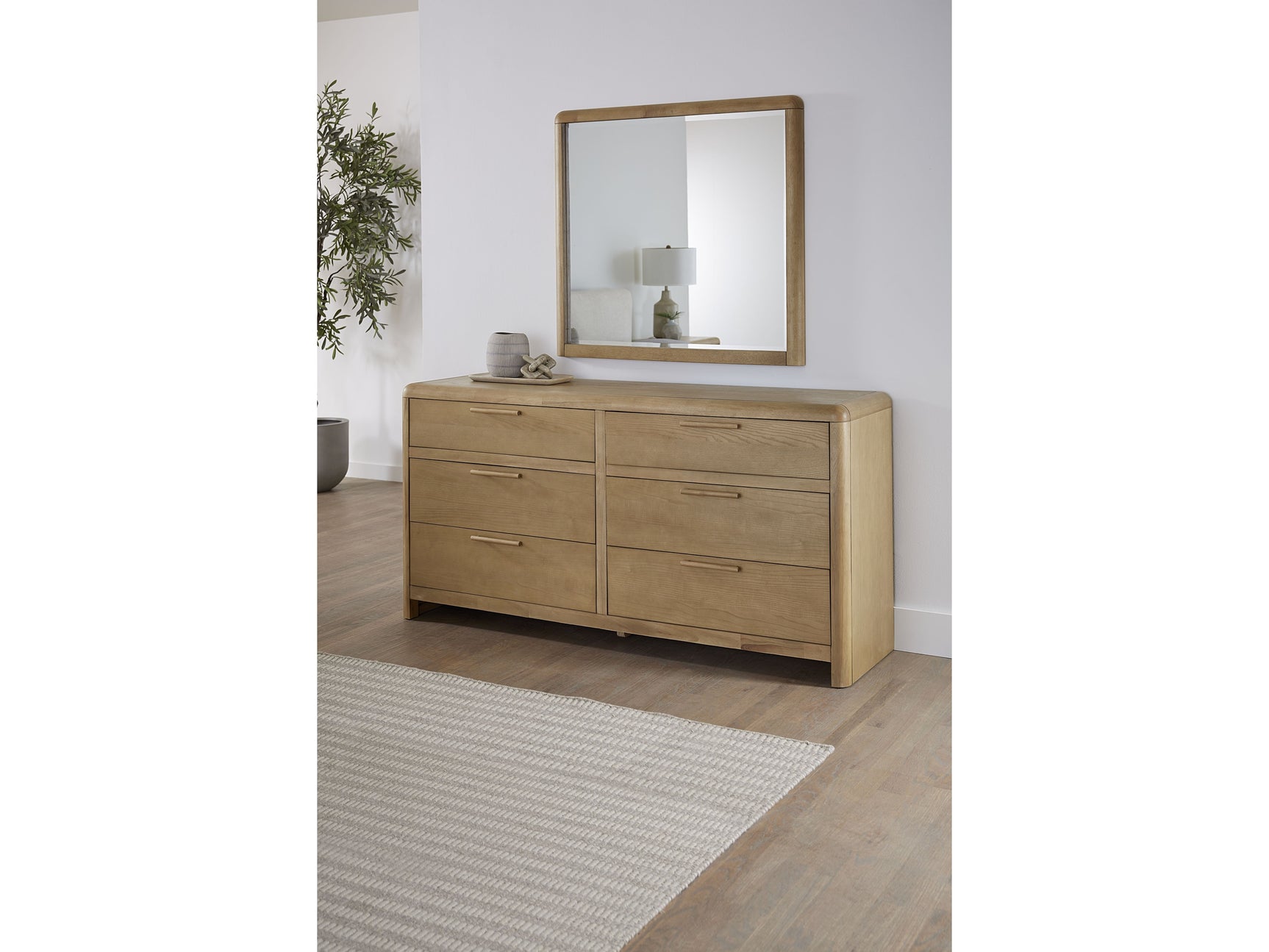 Furano Ginger Six Drawer Ash Wood Dresser - Ornate Home