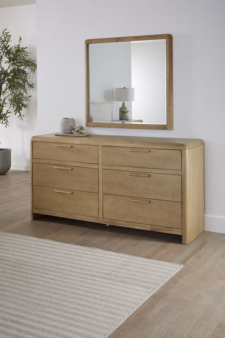 Furano Ginger Six Drawer Ash Wood Dresser - Ornate Home