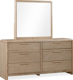 Furano Ginger Six Drawer Ash Wood Dresser - Ornate Home