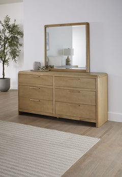 Furano Ginger Six Drawer Ash Wood Dresser - Ornate Home