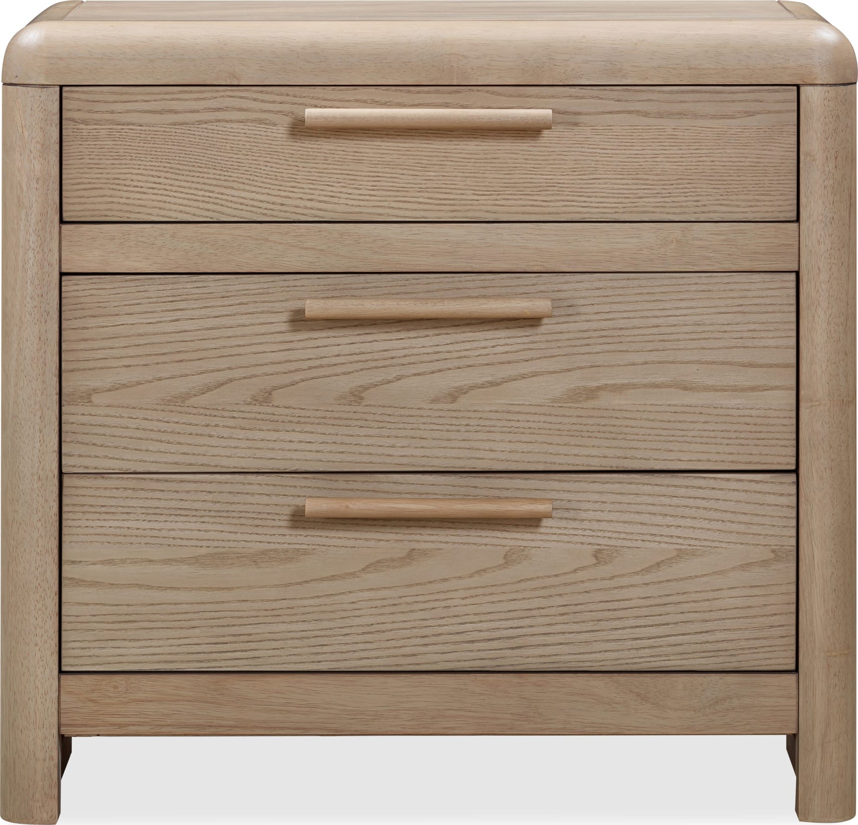 Furano Ginger Three Drawer Ash Wood Nightstand - Ornate Home