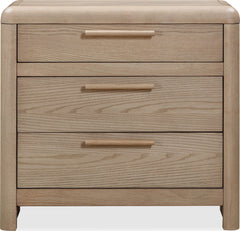 Furano Ginger Three Drawer Ash Wood Nightstand - Ornate Home