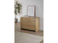 Furano Three Drawer Ash Wood Bachelor Chest in Ginger - Ornate Home
