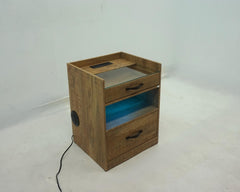 Furda Mango 2-drawer Led Nightstand Bedside Table With Speaker - Ornate Home