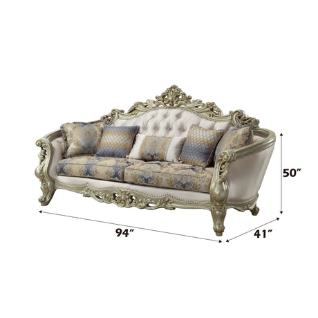 Furniture Gorsedd Sofa in Antique White 52440 - Ornate Home