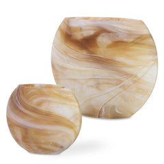 Fusion Swirled Caramel/Ivory Vases (Set of 2) - Ornate Home