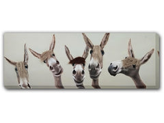 Fuzzy Donkeys Hand-painted Canvas w/ Hair Wall Art - Ornate Home