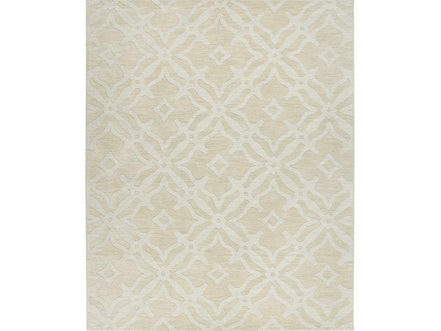 Fyffe Embossed Beige Wool Area Rug - Ornate Home
