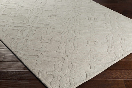 Fyffe Embossed Beige Wool Area Rug - Ornate Home