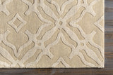 Fyffe Embossed Beige Wool Area Rug - Ornate Home