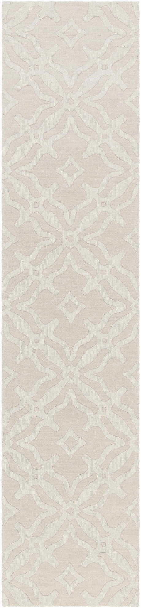 Fyffe Embossed Beige Wool Area Rug - Ornate Home
