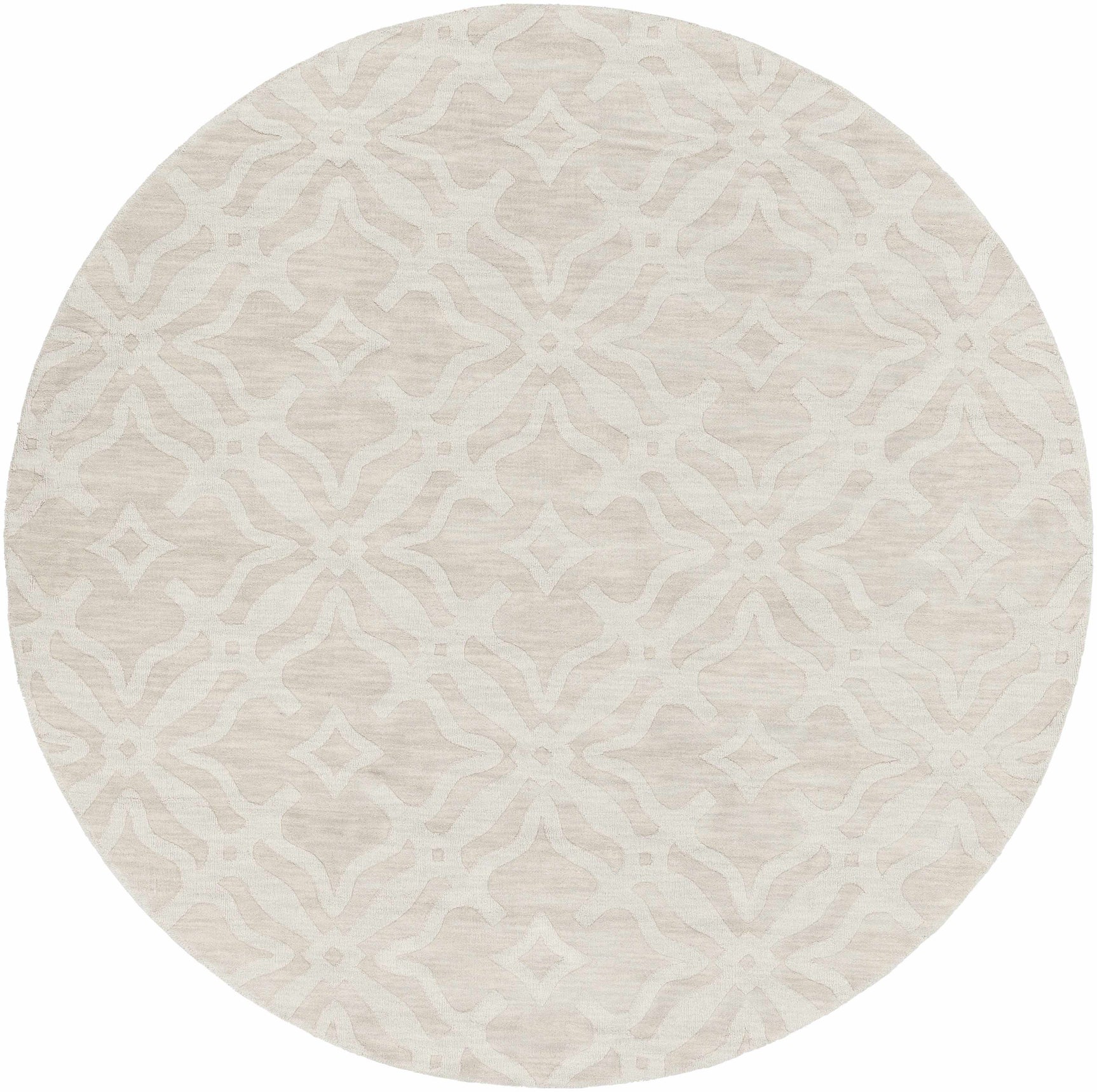 Fyffe Embossed Beige Wool Area Rug - Ornate Home