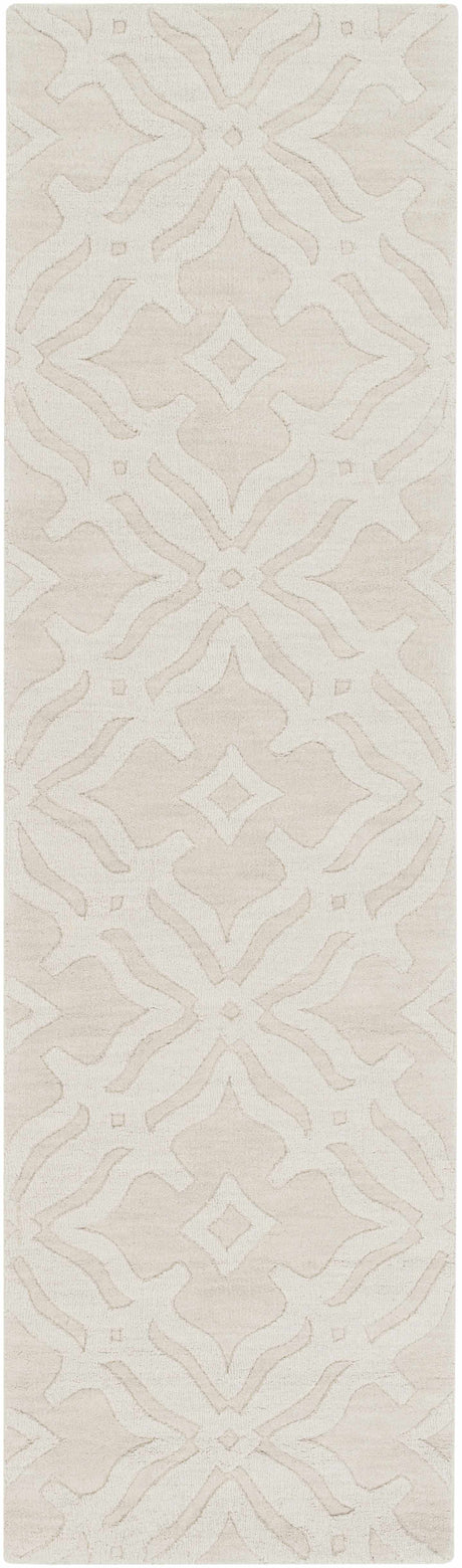 Fyffe Embossed Beige Wool Area Rug - Ornate Home