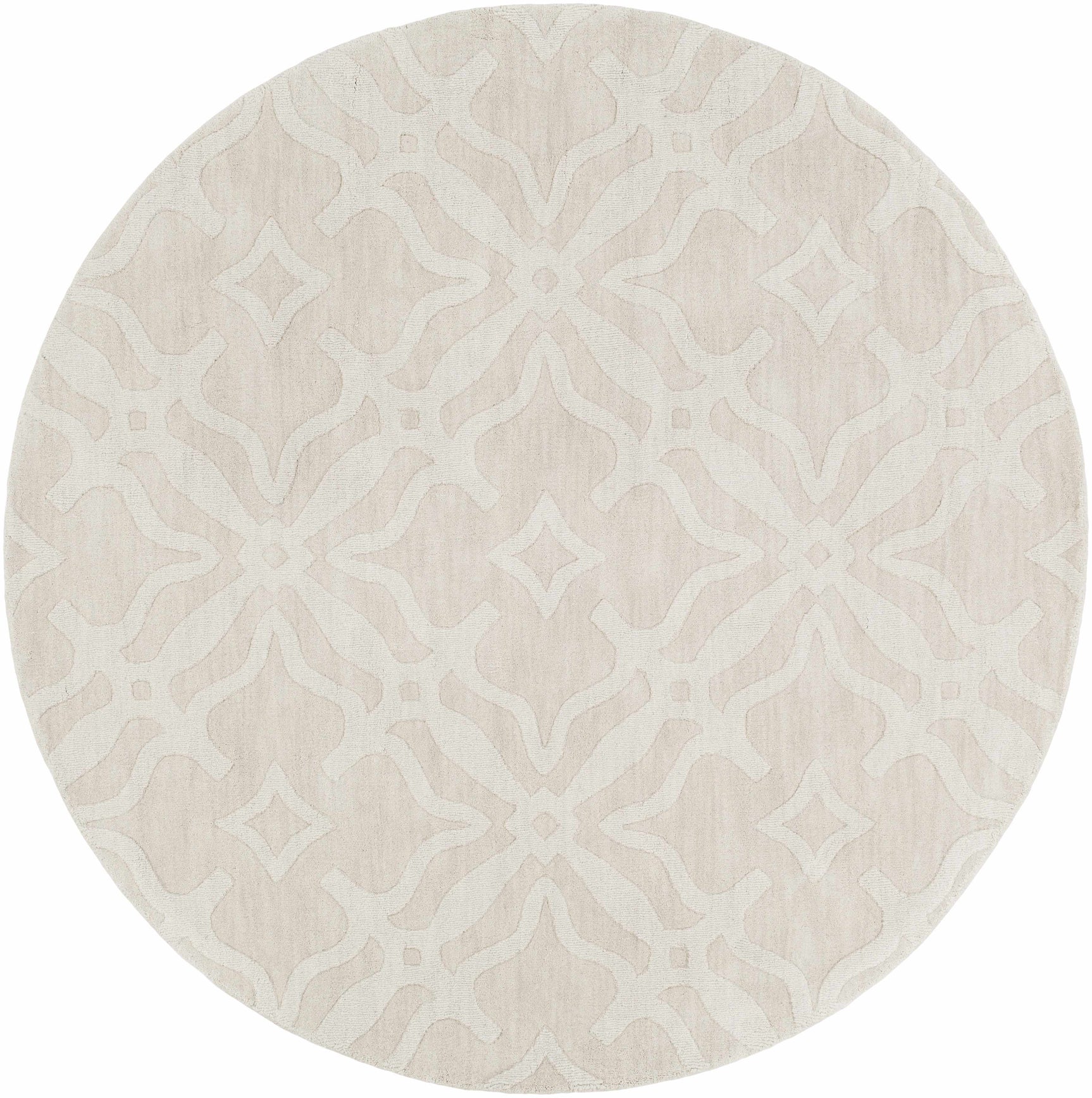 Fyffe Embossed Beige Wool Area Rug - Ornate Home
