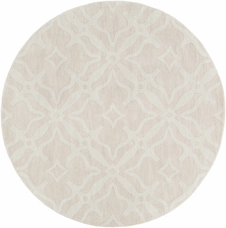 Fyffe Embossed Beige Wool Area Rug - Ornate Home