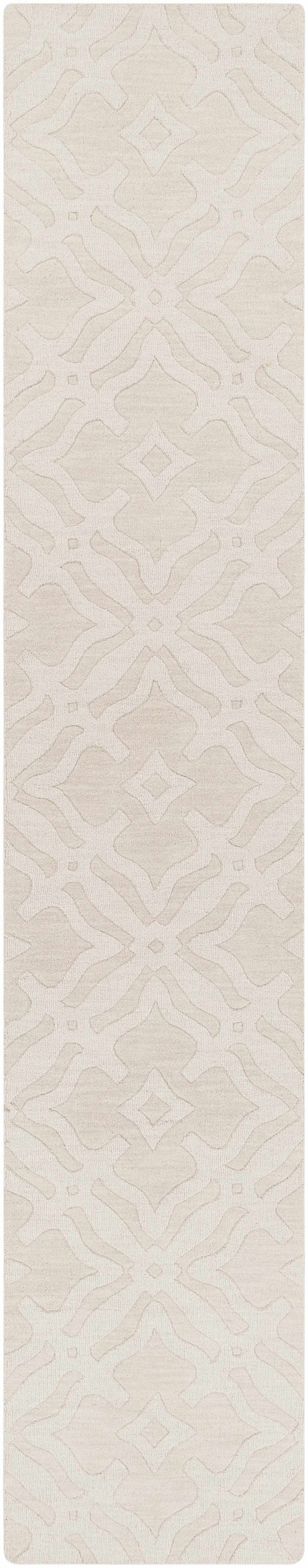 Fyffe Embossed Beige Wool Area Rug - Ornate Home