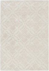 Fyffe Embossed Beige Wool Area Rug - Ornate Home