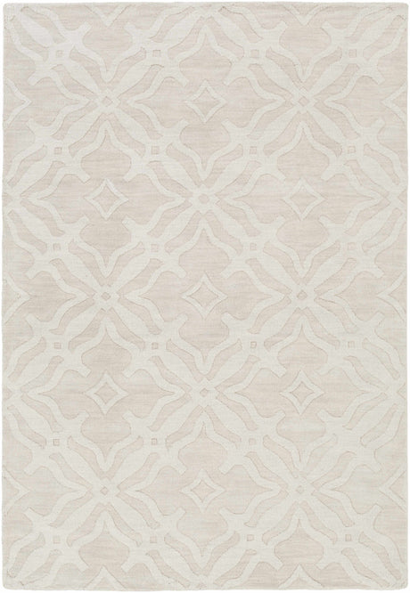 Fyffe Embossed Beige Wool Area Rug - Ornate Home