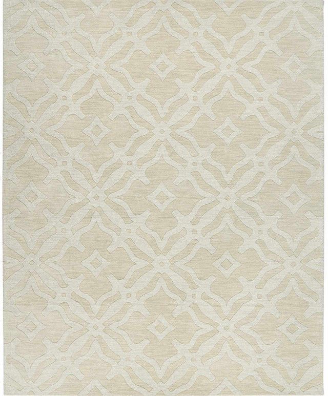 Fyffe Embossed Beige Wool Area Rug - Ornate Home