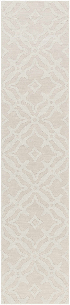 Fyffe Embossed Beige Wool Area Rug - Ornate Home