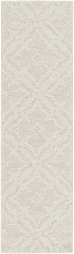 Fyffe Embossed Beige Wool Area Rug - Ornate Home
