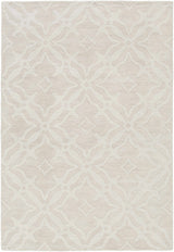 Fyffe Embossed Beige Wool Area Rug - Ornate Home