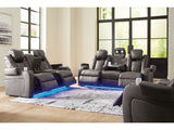 Fyne-Dyme Gray Power Reclining Sofa, Loveseat and Recliner - Ornate Home