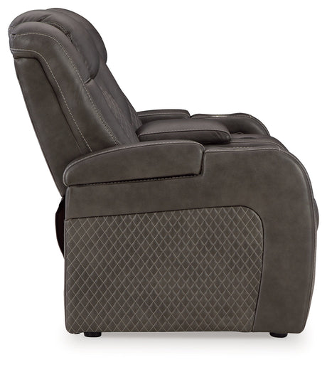 Fyne-Dyme Gray Power Reclining Sofa, Loveseat and Recliner - Ornate Home