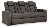 Fyne-Dyme Gray Power Reclining Sofa, Loveseat and Recliner - Ornate Home