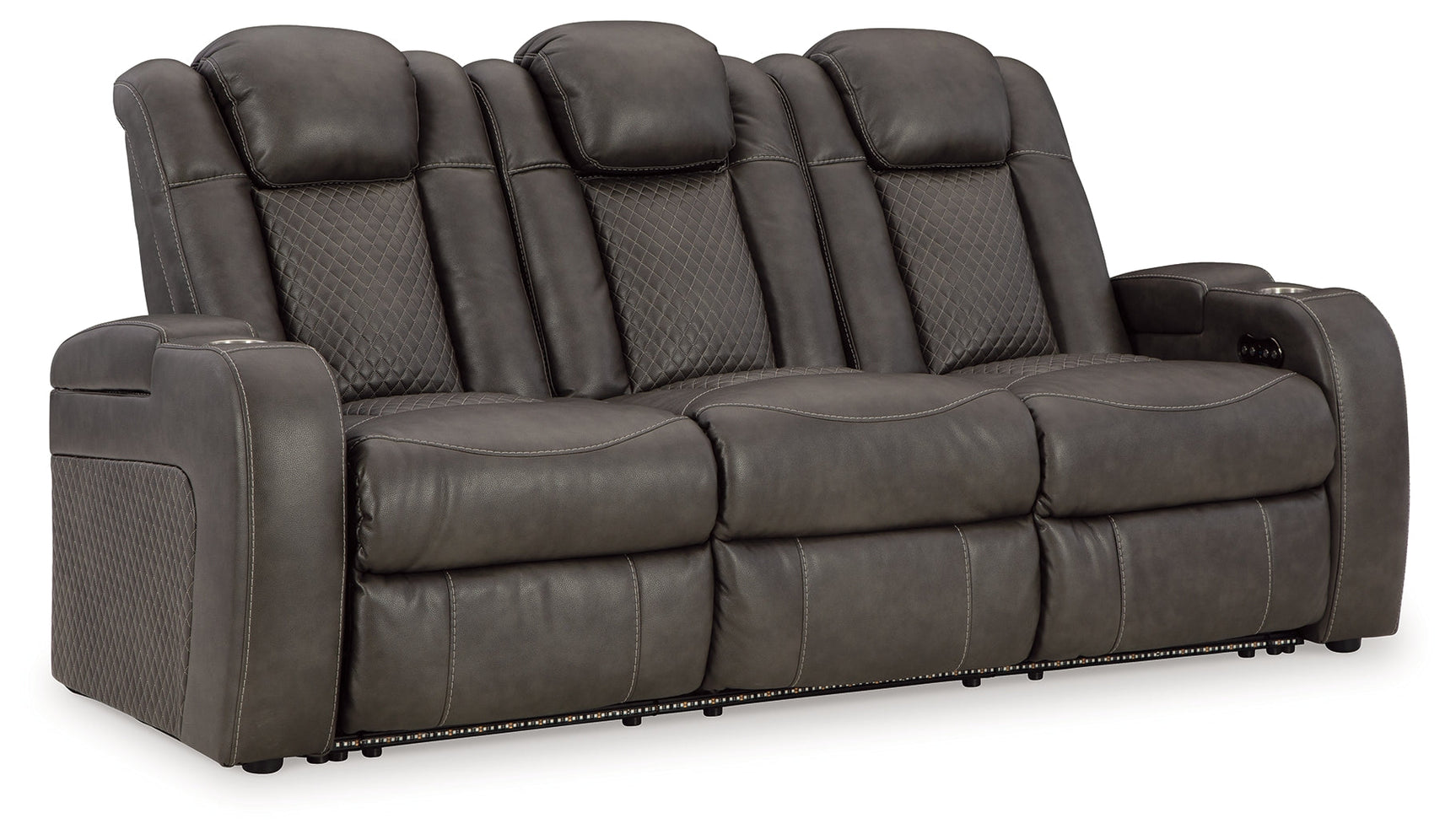 Fyne-Dyme Gray Power Reclining Sofa, Loveseat and Recliner - Ornate Home